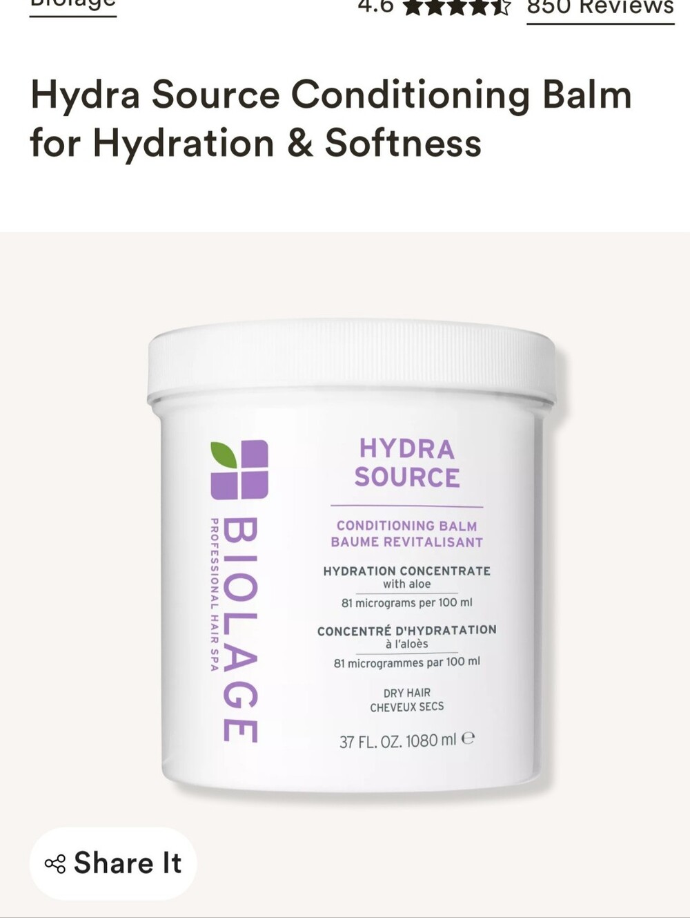 Hydra Source Conditioning Balm - White